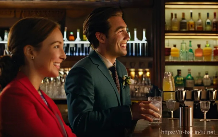 바텐더로서의 스트레스 관리 방법 - **Prompt:** A focused male bartender, in his mid-30s, is meticulously preparing his bar station befo...